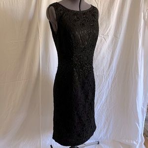 Beaded Black Midi Dress